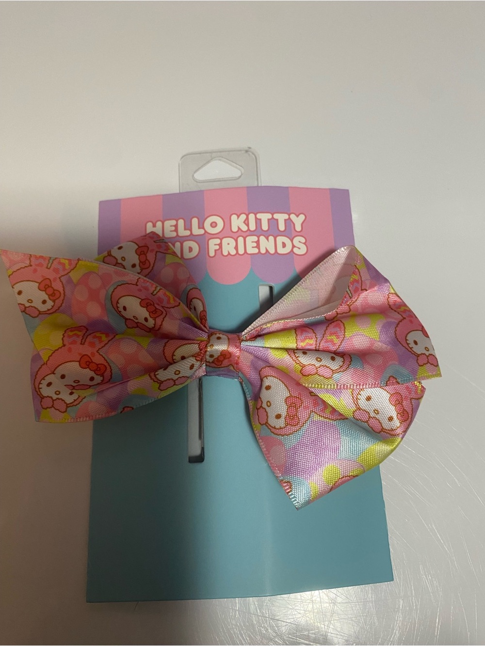 🦋Hello Kitty Pastel Pink & Yellow Bow Hair Clip